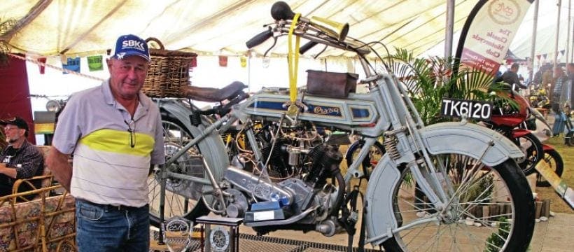 Russel Taschner stands proudly alongside his 1913 Clyno which collected a host of awards at the recent 1000 Bike Show in Germiston. Among the awards were Best Bike on Show, Best Veteran and Ladies’ Choice.
