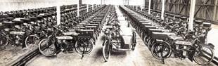Douglas factory in 1916. Models lined up awaiting despatch