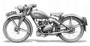 122cc ML Model James classic motorcycle, nicknamed the 'The clockwork mouse'