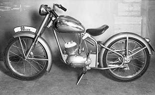 Czechoslovakian firm Manet's 89cc classic motorcycle from the early Fifties
