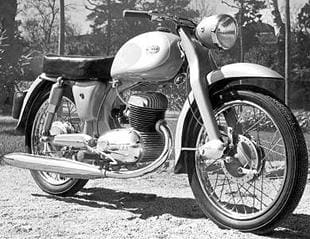 Spanish-made Mymsas are rare classic motorcycles. This is a 175cc example from 1958