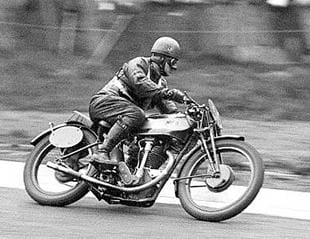 Harold Daniell was a Norton road racing star both pre and post-WWII. Here he is in action at Crystal Palace in 1937