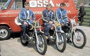 Ossa motorcycle works team for the 1971 SSDT