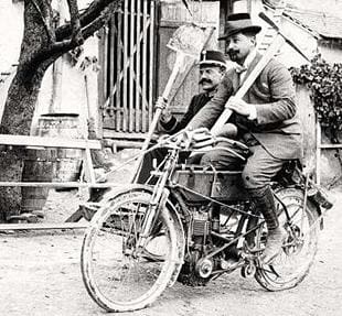 An early Puch being pout to work. Date on the reverse reads 1904