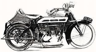 1914 Quadrant motorcycle v-twin, with the firm's own 9hp unit
