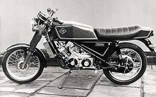Spondon-framed deflector-piston engined Silk two stroke motorcycle