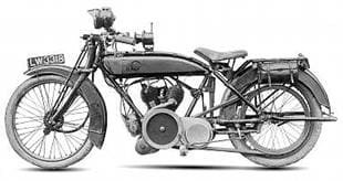 1922 V twin Stanger motorcycle. First production two stroke over 500cc