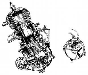 Sun Vitesse disc valve two stroke motorcycle engine