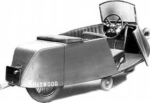 Two-wheeled Whitwood monocar built by Osborn Engineering company
