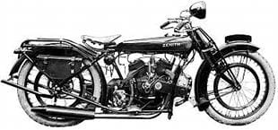 Zenith classic motorcycle with full touring kit and Barr and Stroud sleeve valve v-twin engine