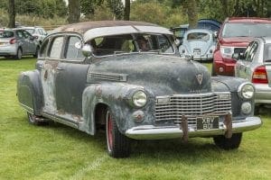 Tia Loco and her 41 Cadillac la Salle