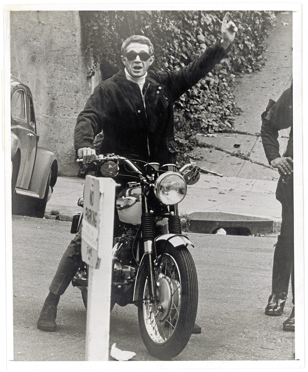 Steve McQueen on a Triumph 