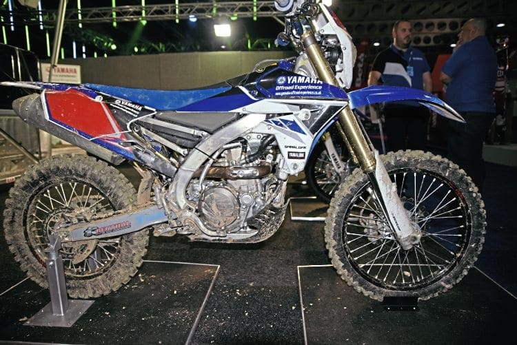 The best accessory a dirt bike can wear is dirt… and on the Yamaha stand their latest enduro model looked as if it had seen some action. 