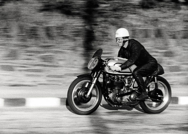 Ron Langston, in only his third roadrace, stunned onlookers by finishing runner-up in the 1959 Manx GP.