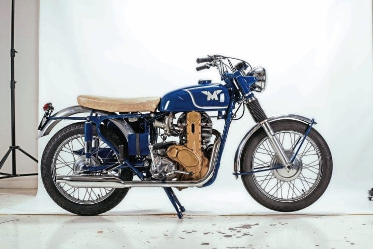 The National Motorcycle Museumโs Matchless G50CSR, positioned in Mortonsโ studio.