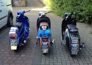 Tony Wright and his mates have these plates on their scooters. They call themselves ‘The Three Muffketeers’