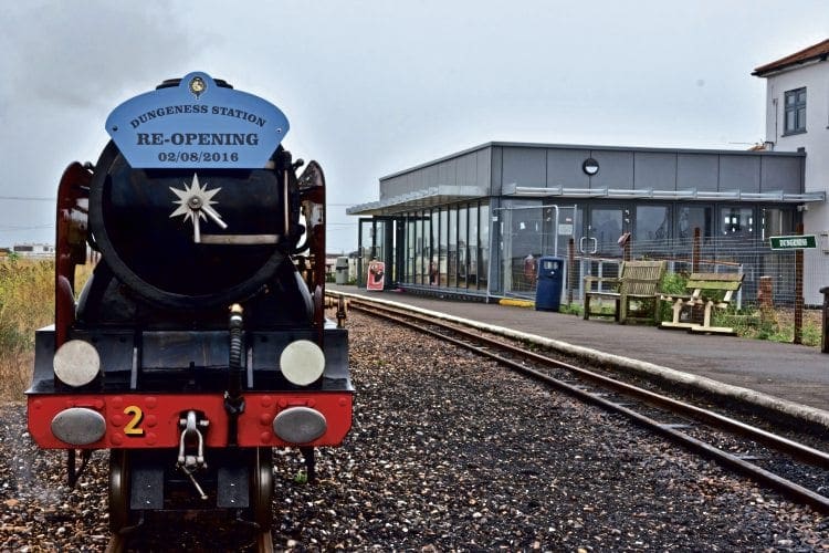 The reopening special hauled by No. 2 Northern Chief opposite the upgraded Dungeness station. RHDR