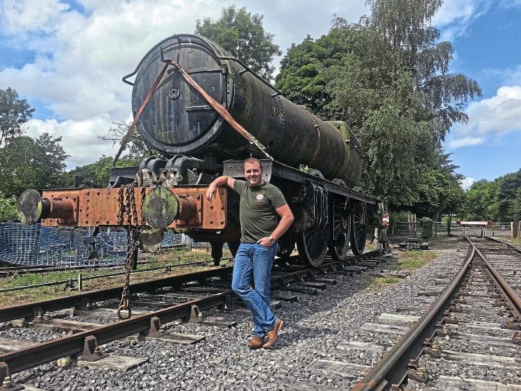 WR 4-6-0 No. 7027 Thornbury Castle, one of the ‘forgotten’ engines of preservation, at Rowsley with Jonathan Jones-Pratt, who has bought the locomotive with the aim of returning it to the main line. JJP HOLDINGS