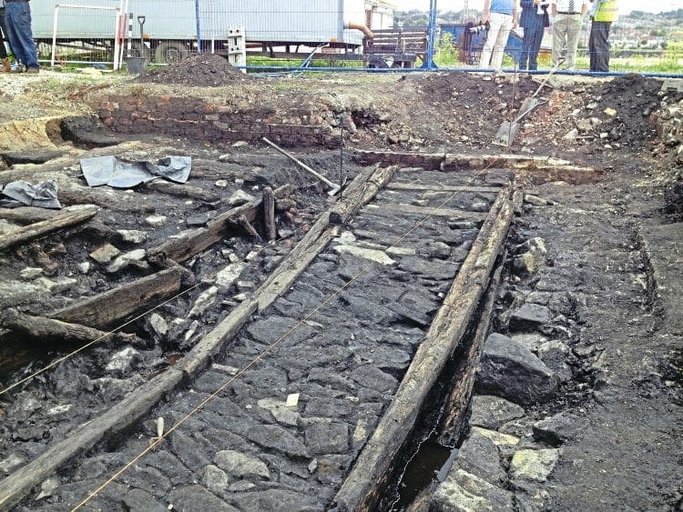 Close-up of the wooden waggonway. PAUL JARMAN