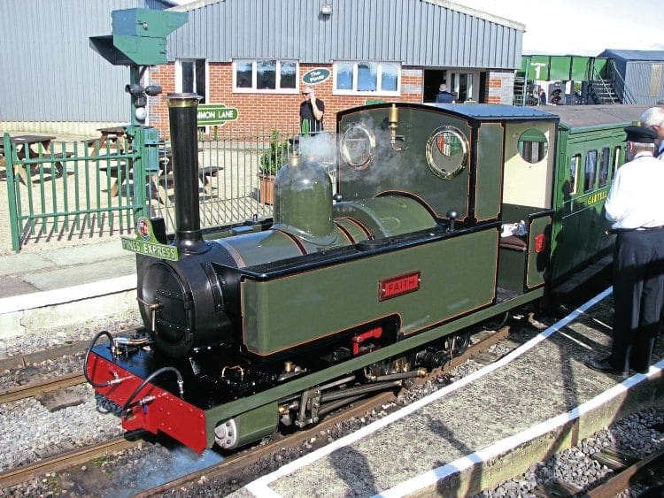 John Uphill’s 0-4-2T No. 8 Faith, awaits departure from platform 2 at Common Lane with the 10.30am ‘Pines Express’ on August 29. MIKE LUCAS