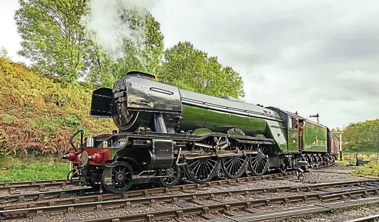 Flying Scotsman at Bury after arriving back on the East Lancashire Railway. ELR 