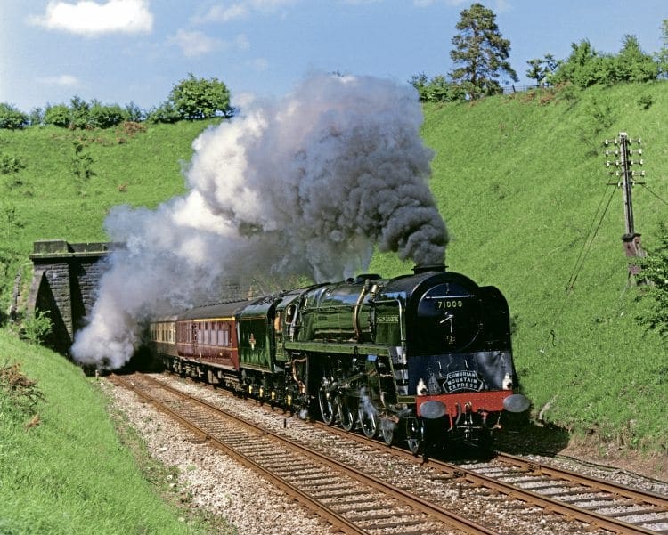 No. 71000 Duke of Gloucester heads a southbound ‘Cumbrian Mountain Express’. JOHN SHUTTLEWORTH/BR