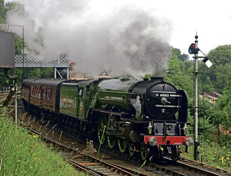 Peppercorn A1 Pacific No. 60163 Tornado makes a spirited departure from Highley on September 21, the first day of the Severn Valley Railway’s Pacific Power event which also starred Flying Scotsman and drew record crowds of 45,000. See News Focus Special feature, pages 52-57.