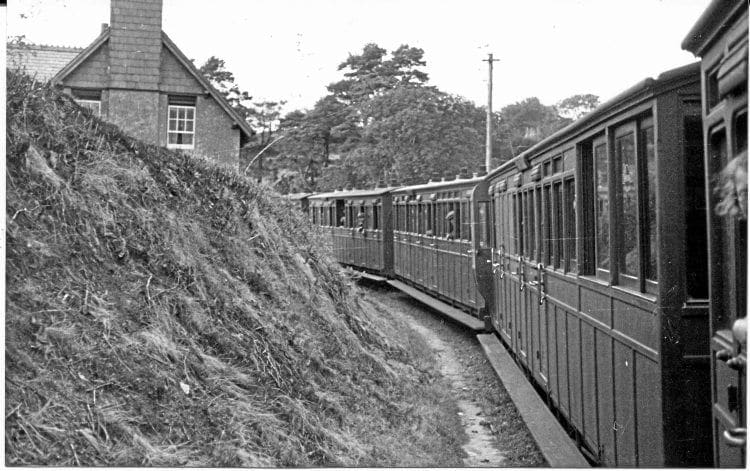 A view of Fairview on Saturday, August 17, 1935, when Manning Wardle 2-6-2Ts Lyn and Exe, which had been heading packed high-season trains, were taking water at Parracombe Halt behind the photographer at the time. HF WHEELER