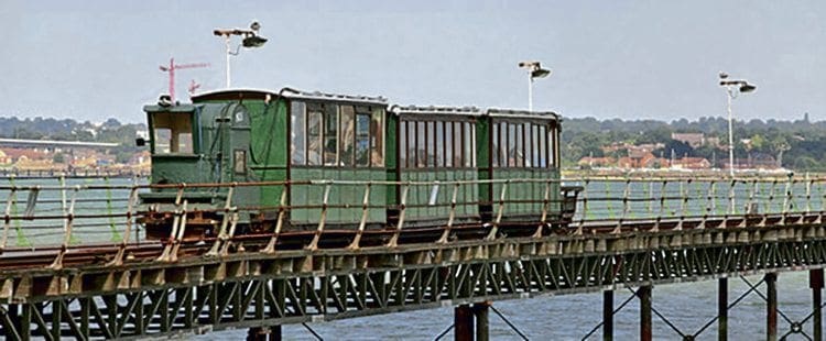 The train which runs over the quarter-mile-long Hythe Pier Railway. HPT&FAG