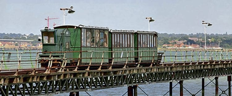 The train which runs over the quarter-mile-long Hythe Pier Railway. HPT&FAG 