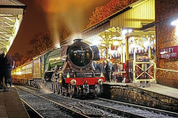 Flying Scotsman hauled a special dining train over the line on October 14. It is seen at Bury (Bolton Street) station. The photographer is Liam Barnes, a 15-year-old rail and photography enthusiast from Bury, who aims to become a member of the railway when he reaches 16. LIAM BARNES.