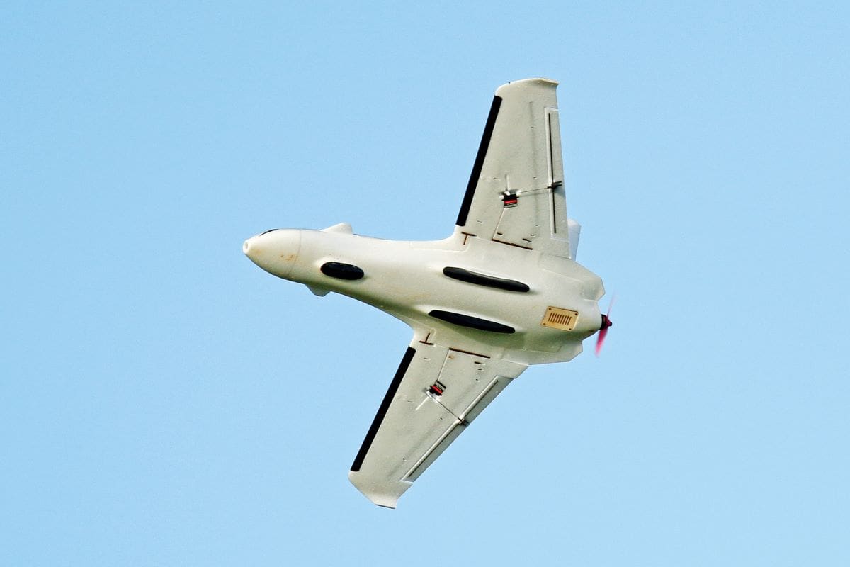 Underside view showing the belly skids and aileron hook-ups. Note the carbon strips reinforcing each control surface.