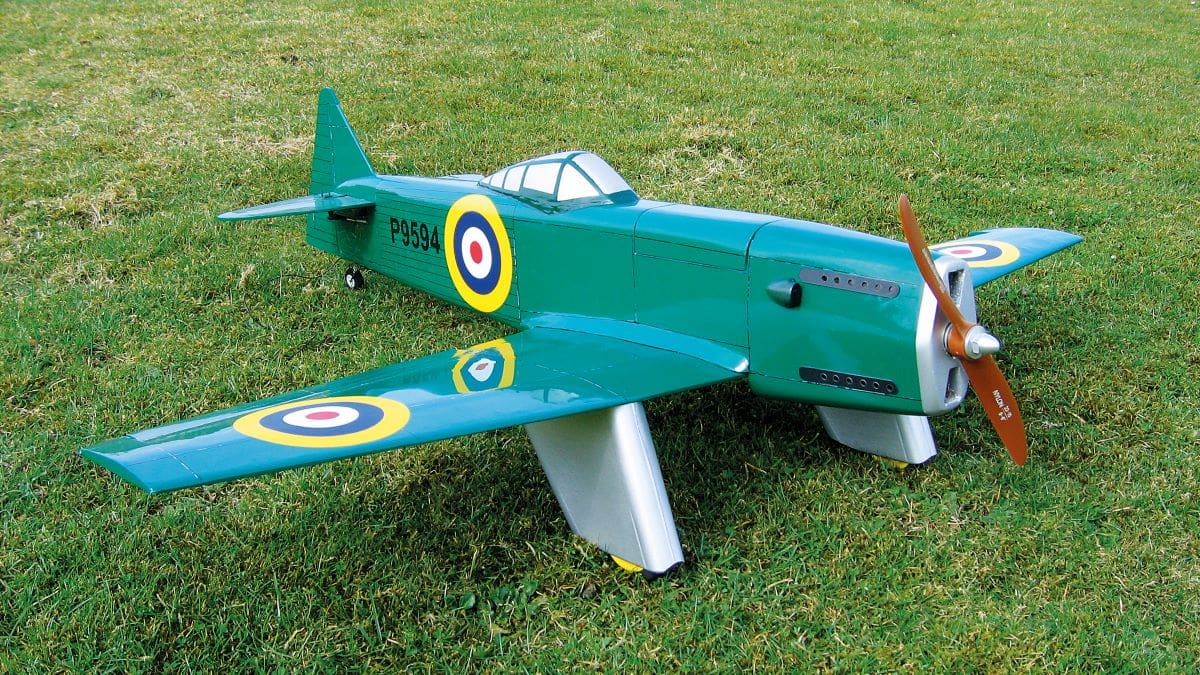 Martin Baker MB2, a small 34” span model built by Roy in 2009. It has a solid balsa wing.