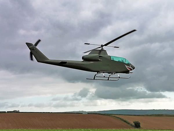 Pete Christie’s Schluter Cobra. This is a beast of a heli and looks very impressive in the air. Originally imported into the UK by John Haytree (before Ripmax got the agency) it may well be the first one in the UK.