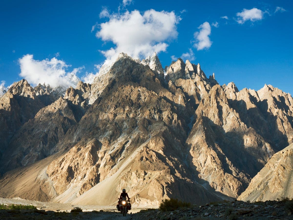 Zofia riding across mountains