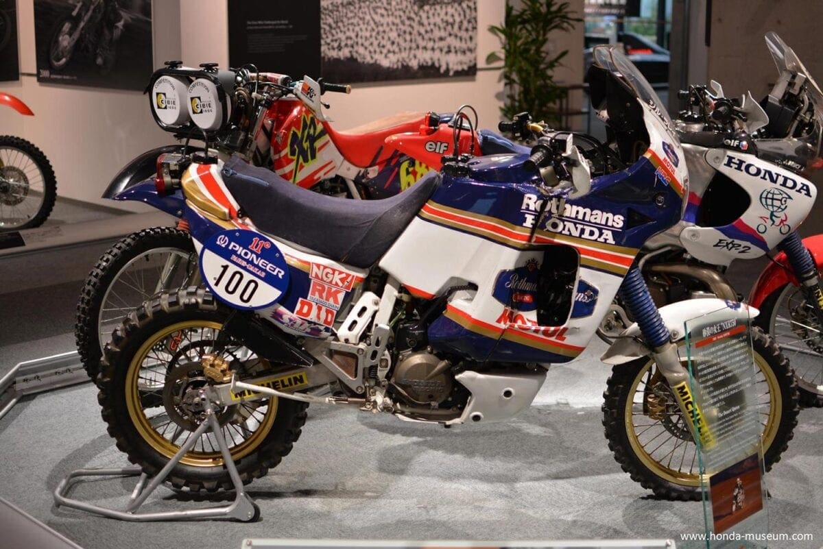 The NXR750 is on display at the Twin Ring Motegi museum in Japan.