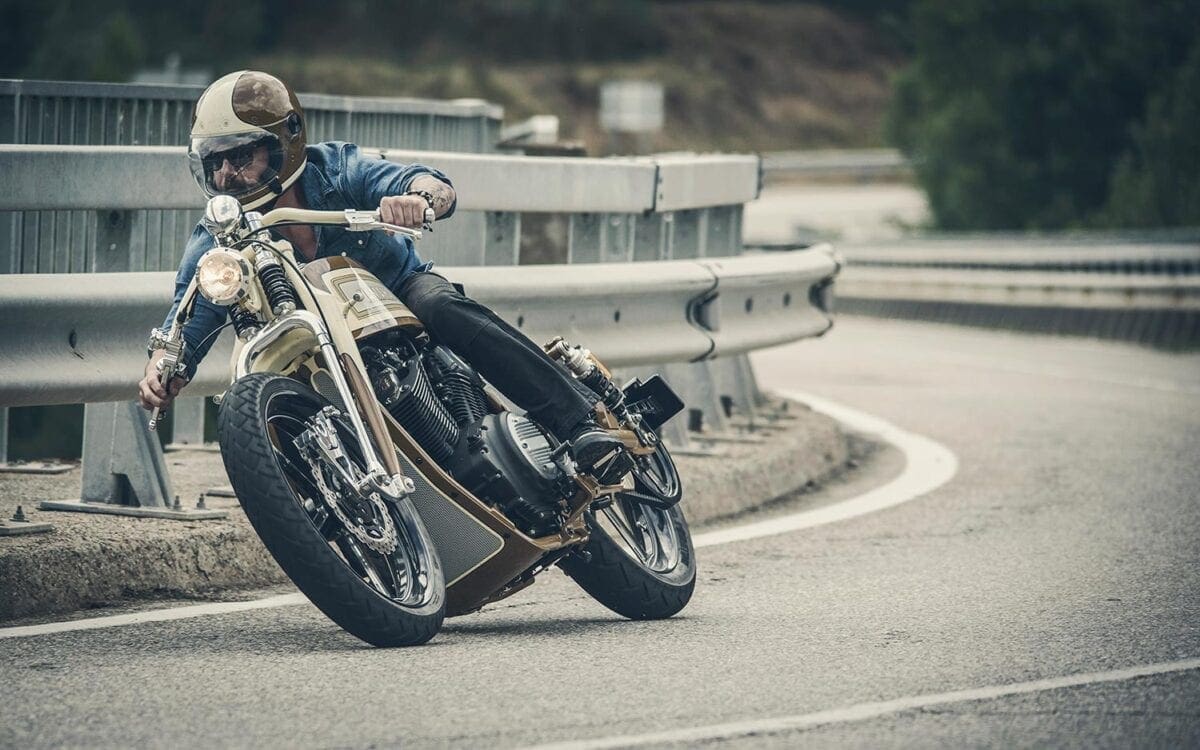 Anthony Partridge on his Yard Built XV950.