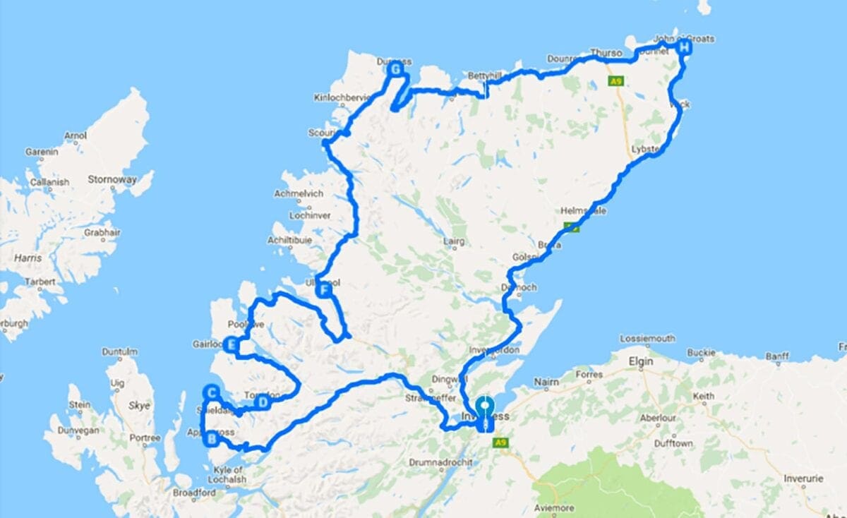 NC500 Ride Scotland s North Coast 500 Downloadable gpx Sat nav Maps