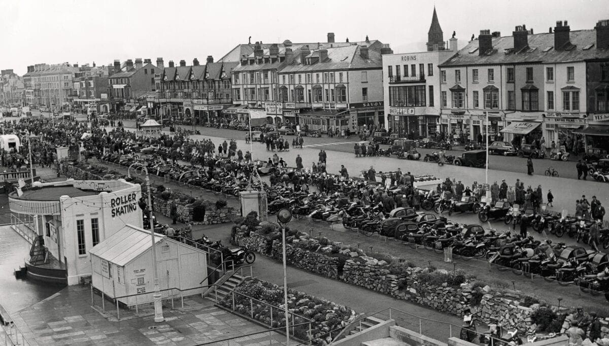 ACU National Rally, 1954 on the promenade at Rhyl in North Wales.