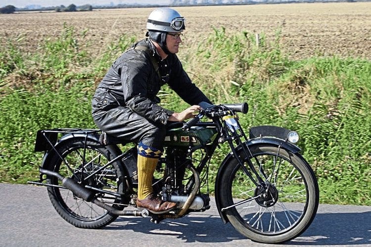 This is the kind of action in store at the Romney Marsh Run, as a BSA entrant presses on across the marshes.