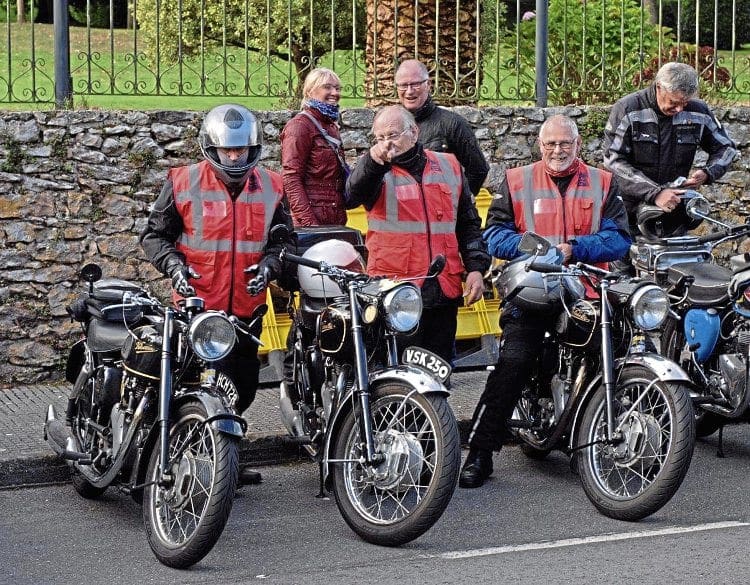 The Vintage Motor Cycle Club West Wilts lads took their Velocettes on tour. 