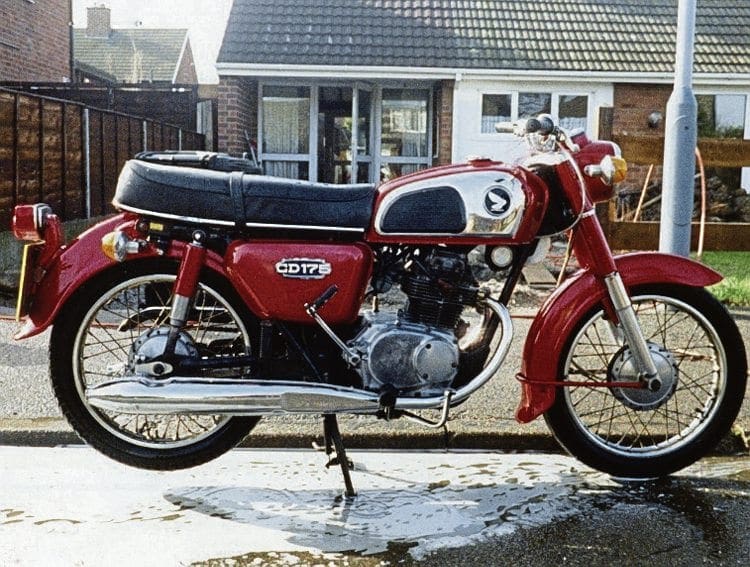 Following on from the original pressed steel spine frame CD175, Honda reworked the model for the 1970s with the full loop cradle frame and single down tube. Photos: Mortons Archive – www.mortonsarchive.com