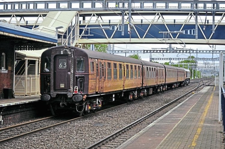 LTM’s 4-TC has already been in use this year at various heritage line galas, including the Severn Valley Railway’s diesel event in May, after which it is pictured at Tilehurst, Berkshire, being hauled back to the London Underground depot at West Ruislip by GBRf Type 5 No. 66763 Severn Valley Railway. James Bushnell