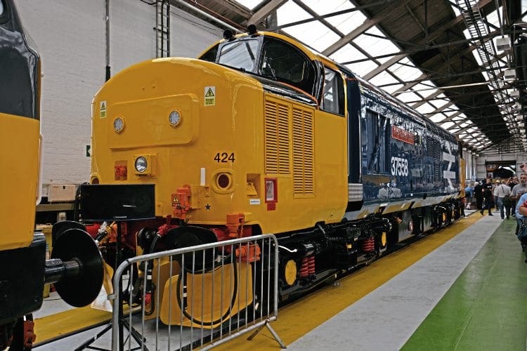 Large logo Type 3 No. 37424 was named Avro Vulcan XH558 at the DRS open day at Gresty Bridge, Crewe, on July 23 (see also Headline News). The loco carries the number 37558 on its bodysides to match, although it remains No. 37424 on TOPS and carries No. 424 on the nose fronts. Brad Joyce