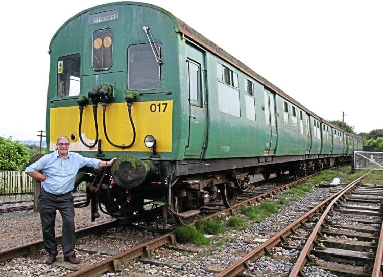 Pete Martin, who has been involved with No. 306017 in both BR days and preservation, poses in front of the unit at the East Anglian Railway Museum on September 19. All pictures by Christopher Westcott unless stated