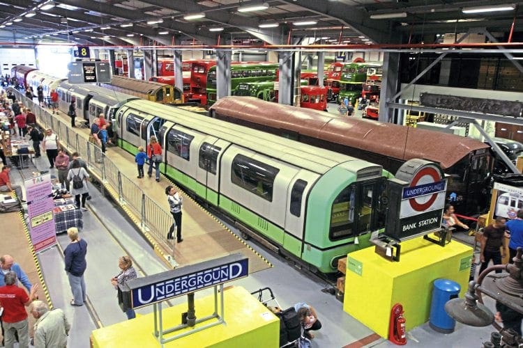 1986 Stock car No. 16 viewed from a balcony overlooking the six roads within the London Transport Museum’s Acton depot on September 25. The driving car has remained in this position for many years, adjacent to former Electric Sleet Locomotive No. ESL107, which had been formed from two Central London Railway cars when it was rebuilt in 1939. Christopher Westcott