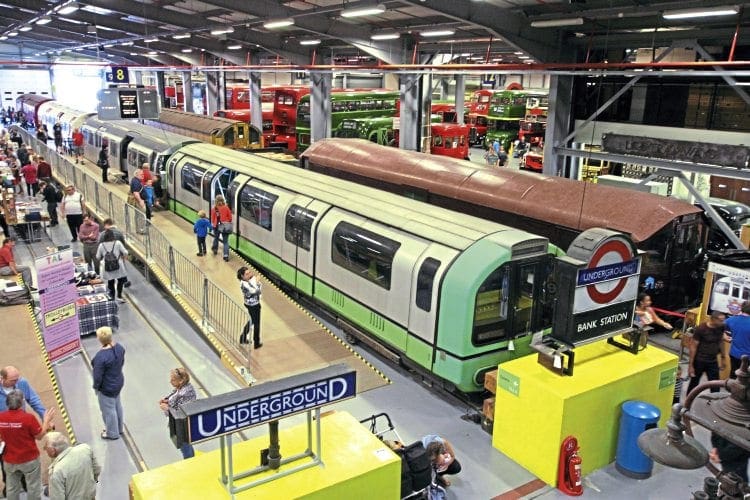 1986 Stock car No. 16 viewed from a balcony overlooking the six roads within the London Transport Museum’s Acton depot on September 25. The driving car has remained in this position for many years, adjacent to former Electric Sleet Locomotive No. ESL107, which had been formed from two Central London Railway cars when it was rebuilt in 1939. Christopher Westcott 