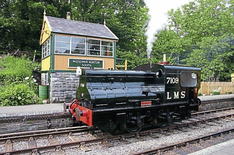 Sentinel 4wVBT No. 7190 Joyce stands in immaculate ex-works condition, complete with its pseudo LMS livery, re-creating the look of one of the original locomotives that were used on the tightly gauged sidings at Radstock. NIGEL DICKINSON 