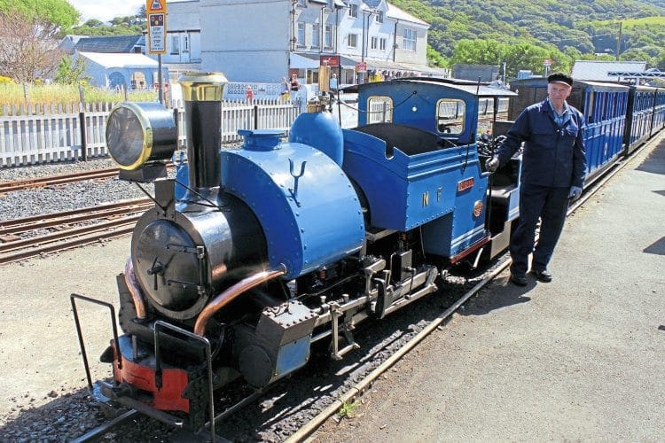 Course participant John Bromley with scaled down version of a Darjeeling Railway ‘B’ class 0-4-0ST at the Fairbourne Railway. 