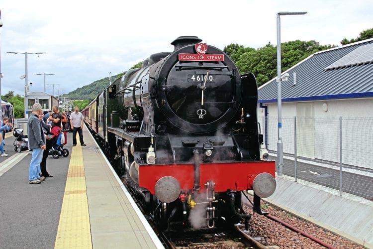 No. 46100 Royal Scot at Tweedbank after arrival with a steam special from Edinburgh Waverley on August 14. IONA BUTLIN 